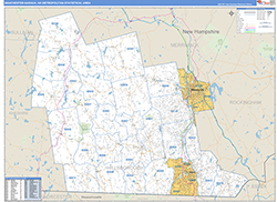 Manchester-Nashua Metro Area Wall Map Basic Style 2026